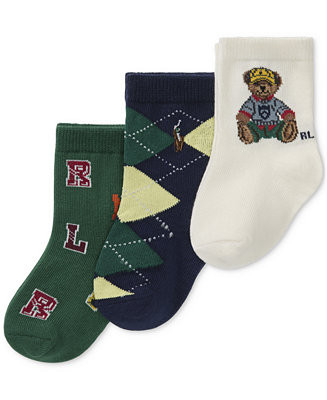 Polo Ralph Lauren Baby Boys 3-Pk. Fall Bear Socks - Macy's | Macy's