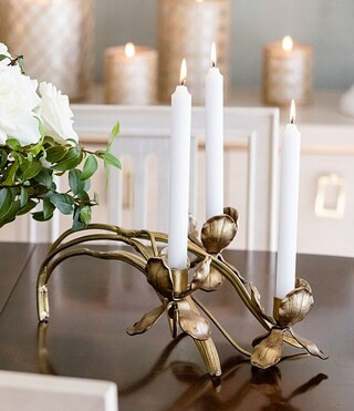 x Mrs. Southern Social Iris Brass Triple Candleholder | Dillards