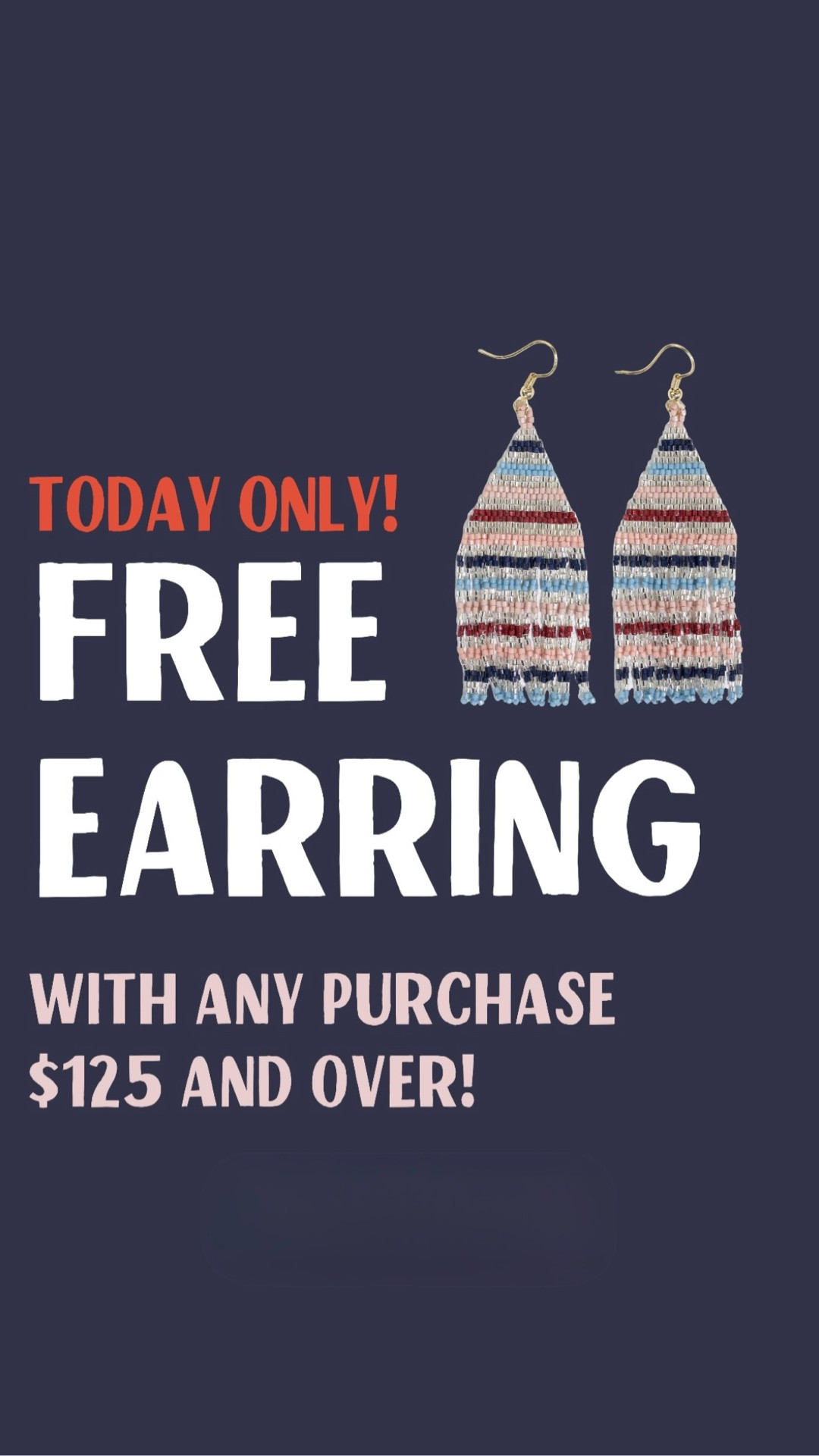 TODAY ONLY!
FREE EARRING WITH ANY PURCHASE
$125 AND OVER! 🎁

30% OFF Use Code : BFCM25 

#LTKGiftGuide #LTKHoliday #LTKSaleAlert