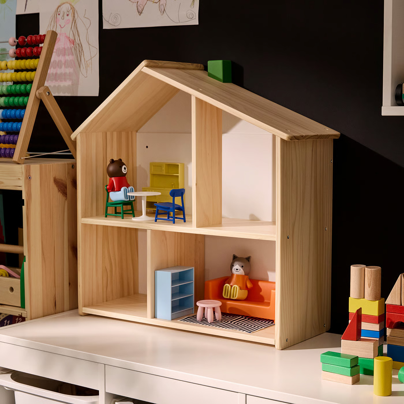 IKEA HUSET dollhouse furniture and figures, living room/kitchen multicolor | IKEA US