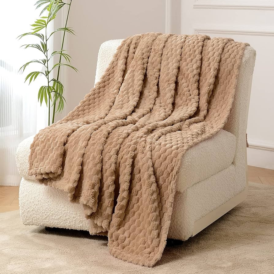 FY FIBER HOUSE Fleece Throw Blanket for Couch 300GSM Super Soft Plush Fuzzy Blankets Lap Blanket ... | Amazon (US)