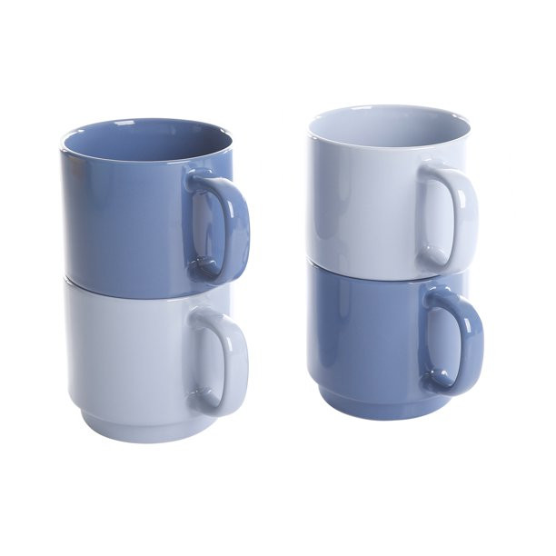 Gap Home Color Cups 14.8-Ounce Stackable Light Blue and Dark Blue Stoneware Mug Set, Set of 4 | Walmart (US)
