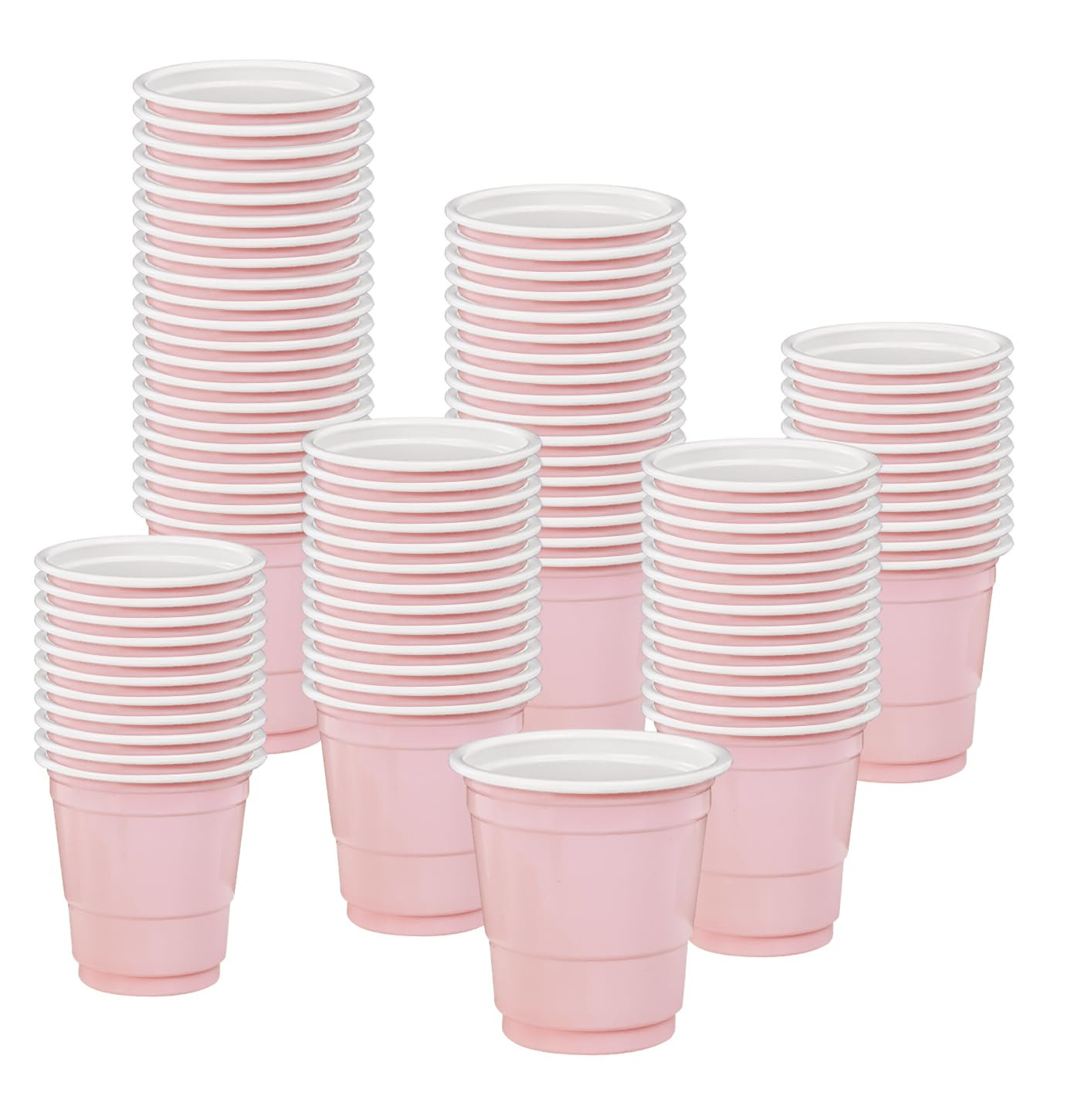 100 Pack 2 oz Plastic Shot Cups Disposable Shot Glasses Light Pink Shot Cups for Party Wedding Wi... | Amazon (US)