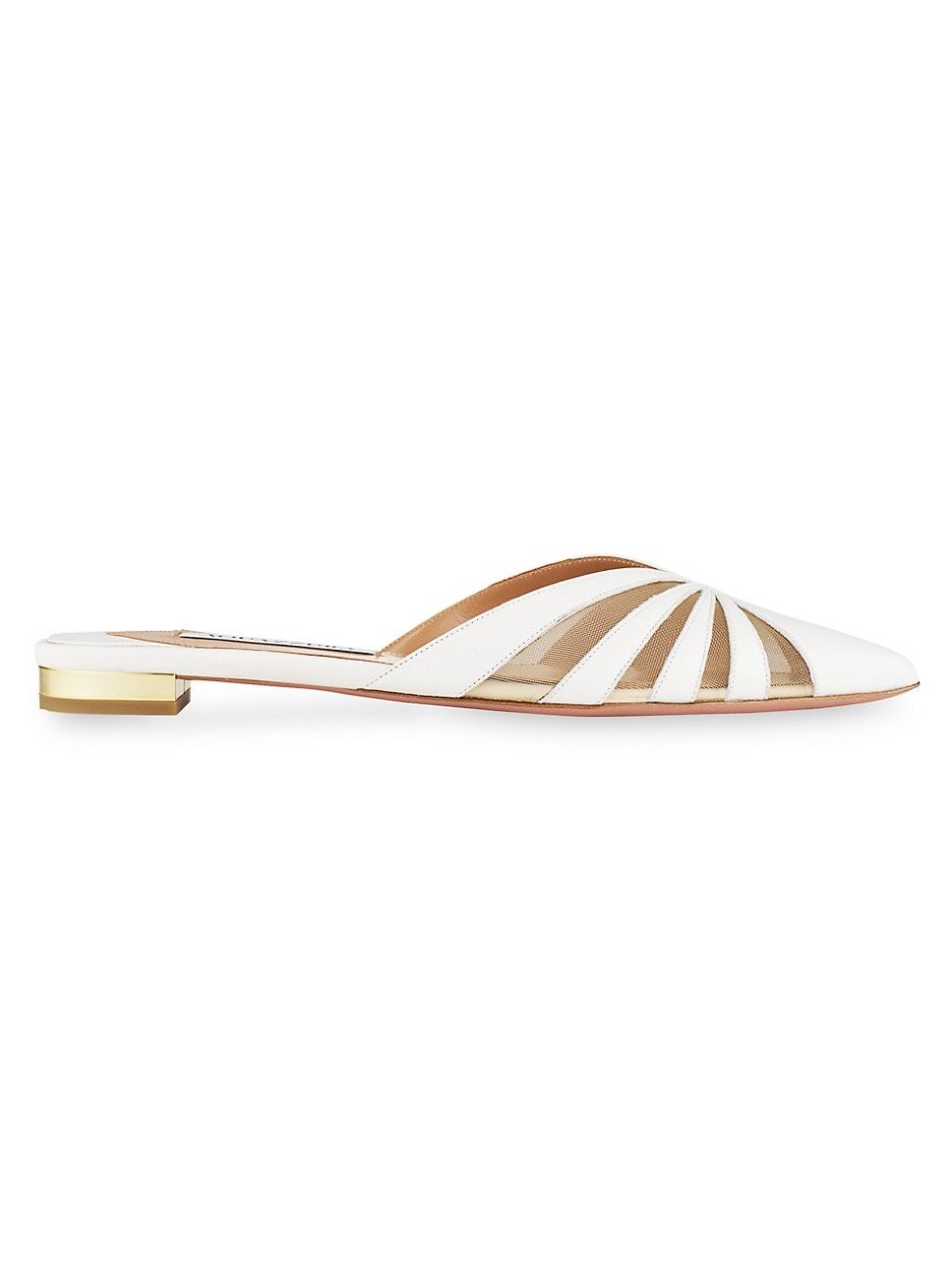 The Spy Leather & Mesh Flat Mules | Saks Fifth Avenue