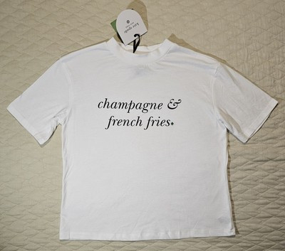 NEW Kate Spade x Target Champagne & French Fries Graphic T Shirt XXS S/S White | eBay US