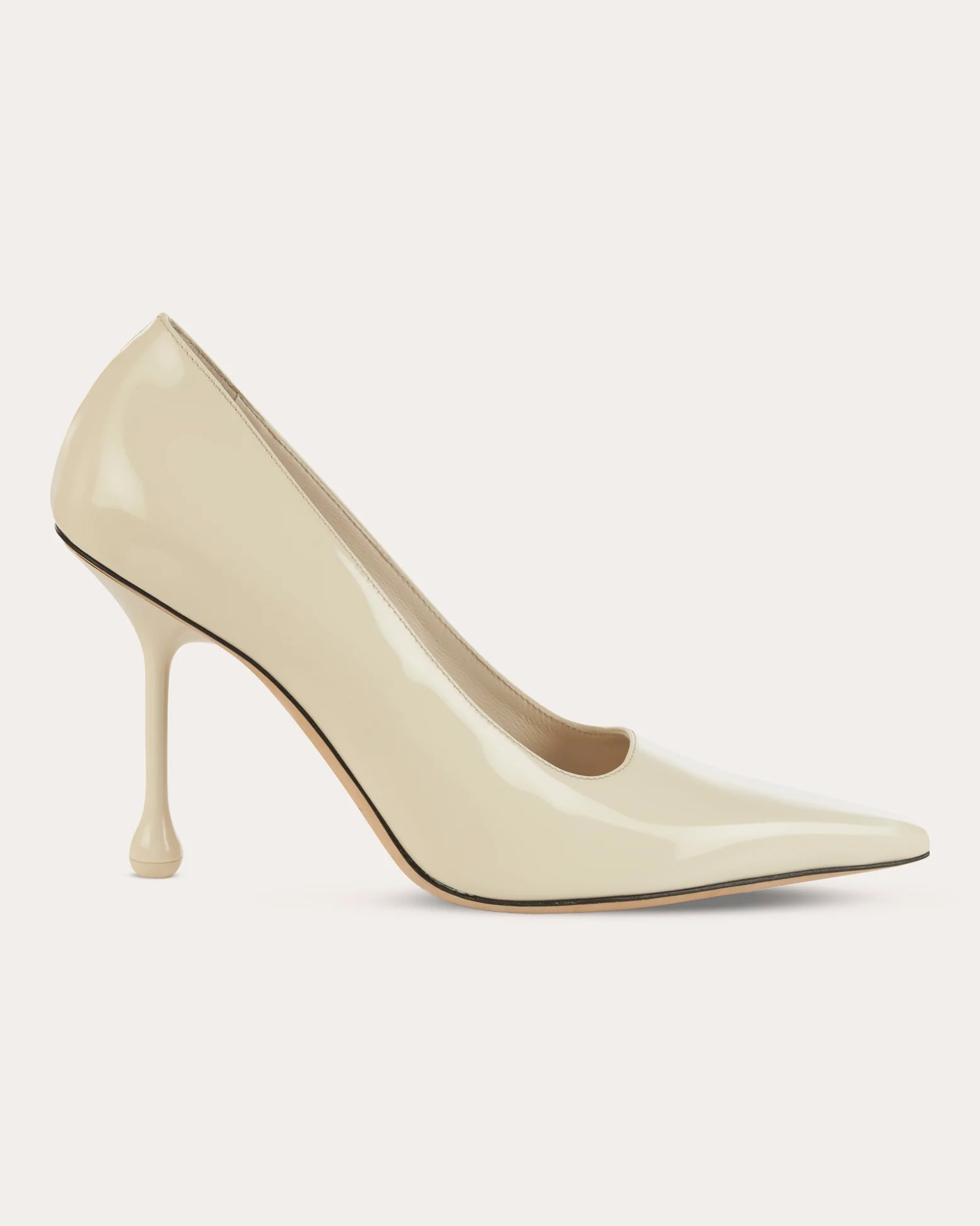 Jimmy Choo Women's Ixia 95 Patent-Leather Pump in Latte Leather/Rubber | Olivela