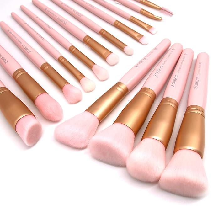 Zoreya Makeup Brushes 15Pcs Makeup Brush Set Premium Synthetic Kabuki Brush Cosmetics Foundation ... | Amazon (US)