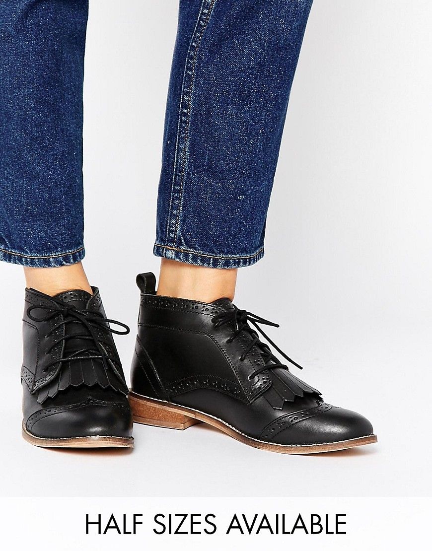ASOS ABERY Brogue Lace Up Leather Ankle Boots | ASOS UK