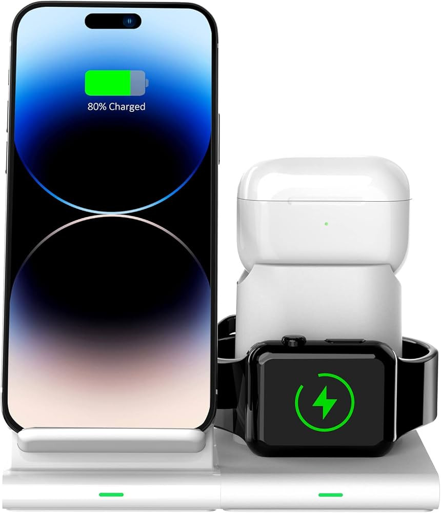 Hoidokly Wireless Charger, 3 in 1 Charging Station Dock for Airpods Pro/2, AppIe Watch 6/SE/5/4/3... | Amazon (US)