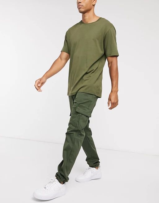 Only & Sons – Cargo-Hose in Khaki mit Kordelzug am Saum | ASOS | ASOS (Global)