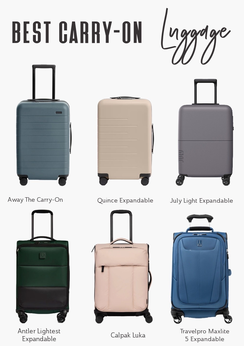 If you’re traveling carry-on only, your suitcase needs to be lightweight, durable, and glide effortlessly through the airport. We rounded up the best carry-on luggage TFG frequent flyers swear by. Perfect for packing light year-round!

Luggage for Travel | Carry-On Luggage | Travel Suitcase | Carry-On Suitcase | Travel Gear | Best Carry-On | Airport Style | Suitcase Goals

#LTKTravel