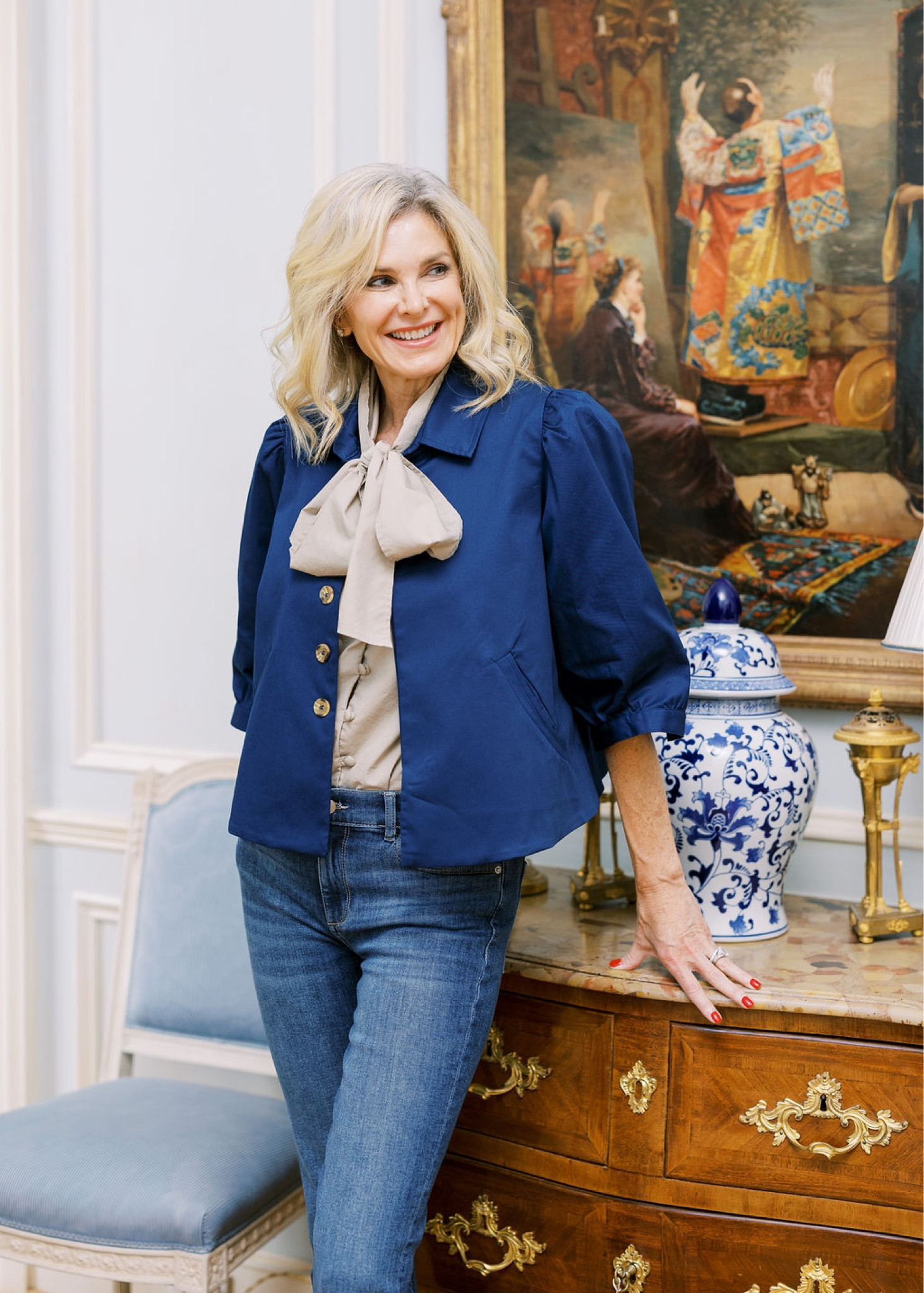 In love with this top and jacket for fall! Size S. Jeans fit TTS  

#LTKstyletip #LTKSeasonal #LTKworkwear