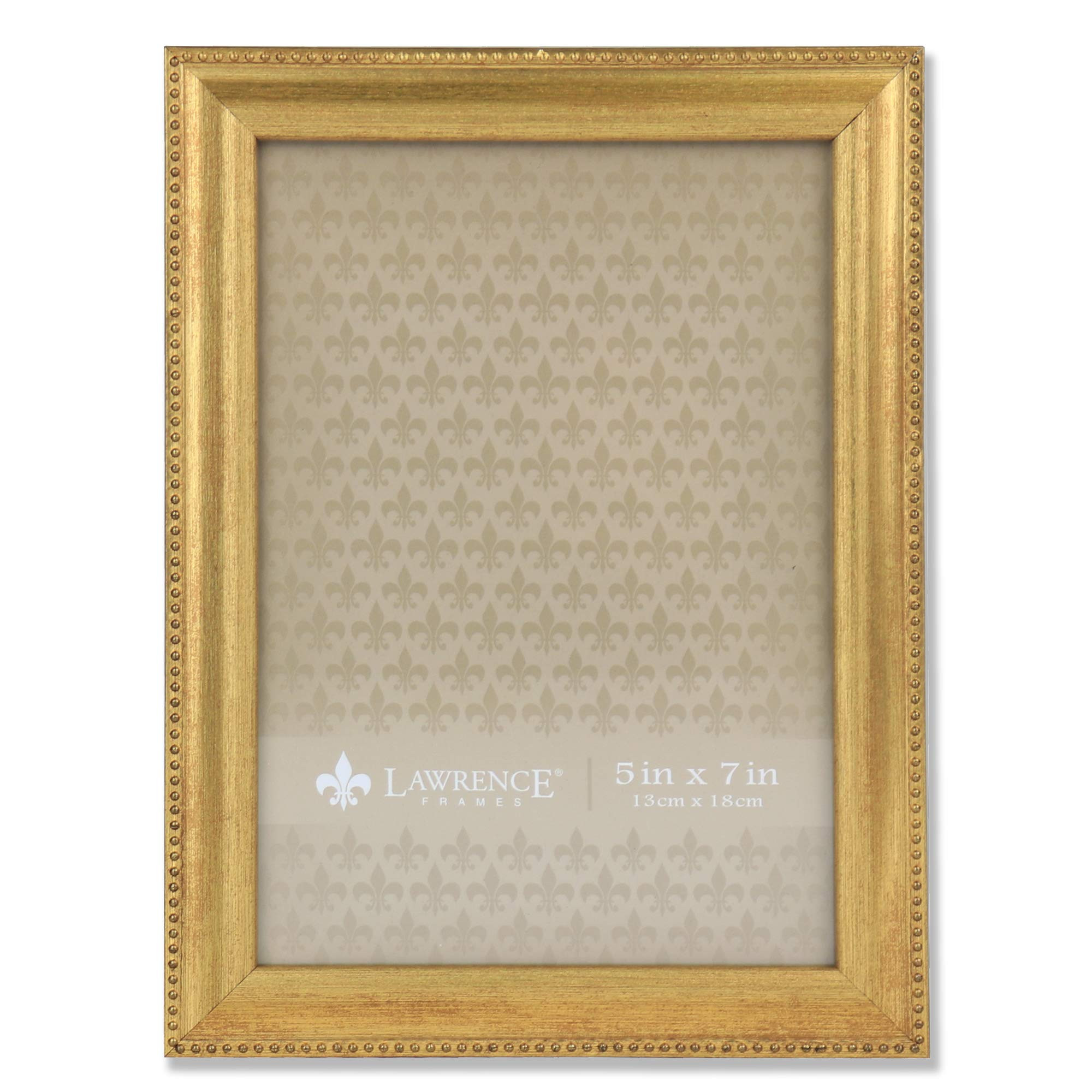Lawrence Frames Classic Bead Picture Frame, 5x7, Gold | Amazon (US)