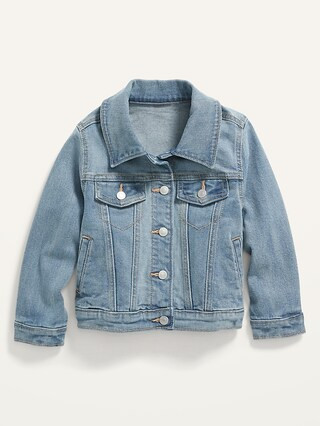 Medium-Wash Stretch Jean Jacket for Toddler Girls | Old Navy (CA)
