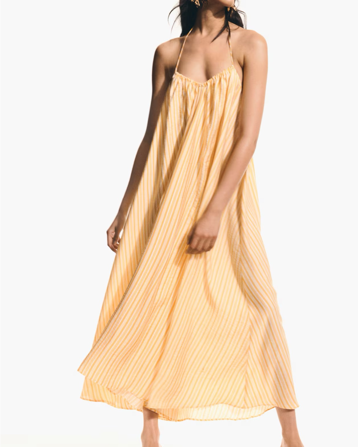 Flowy yellow striped maxi dress
Spring break 
Beach vacation outfit 

#LTKSeasonal