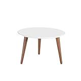 Manhattan Comfort Moore Mid-Century Modern Round Coffee Table, White | Amazon (US)