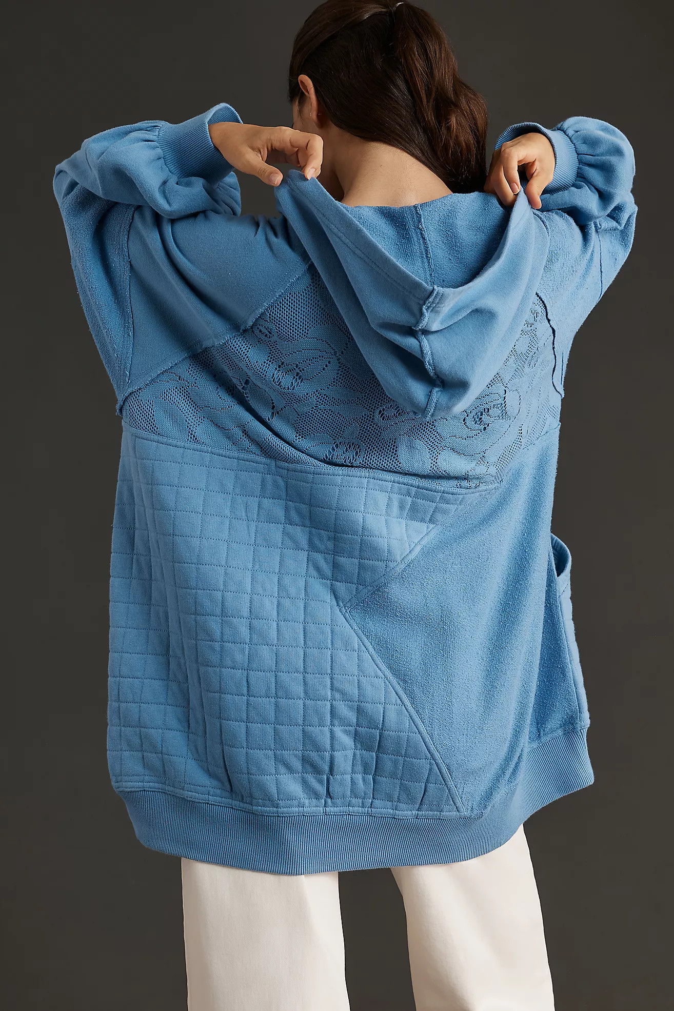 Pilcro Mixed Print Zip-Up Hooded Sweatshirt | Anthropologie (US)