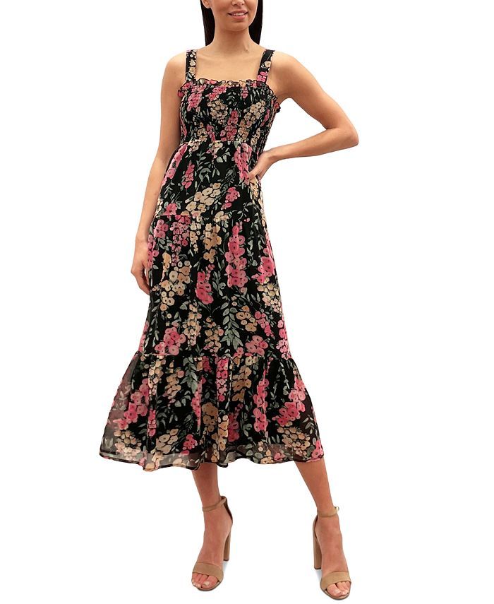 Sam Edelman
          
  
  
      
          Floral-Print Smocked Tiered Midi Dress
      
  
  ... | Macys (US)