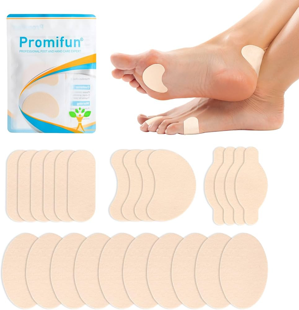 Promifun Moleskin Strips with Adhesive Blister Prevention Pads Mole Skin Tape Stickers for Feet H... | Amazon (US)