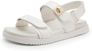 DREAM PAIRS Women's Comfortable Open Toe Flat Sandals Fashion One Band Summer Dessy Sandals | Amazon (US)