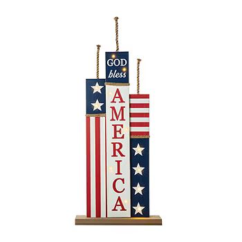 Glitzhome 36.25"H Wooden Patriotic Porch Decor 4th of July Holiday Yard Art | JCPenney