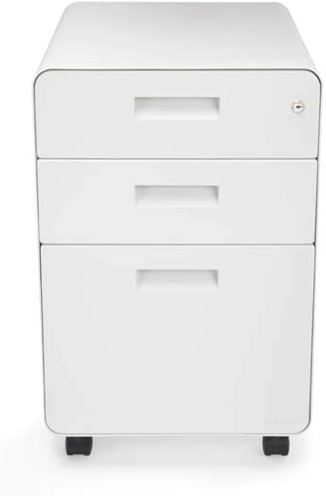 3-Drawer File Cabinet, Rolling (White) | Amazon (US)