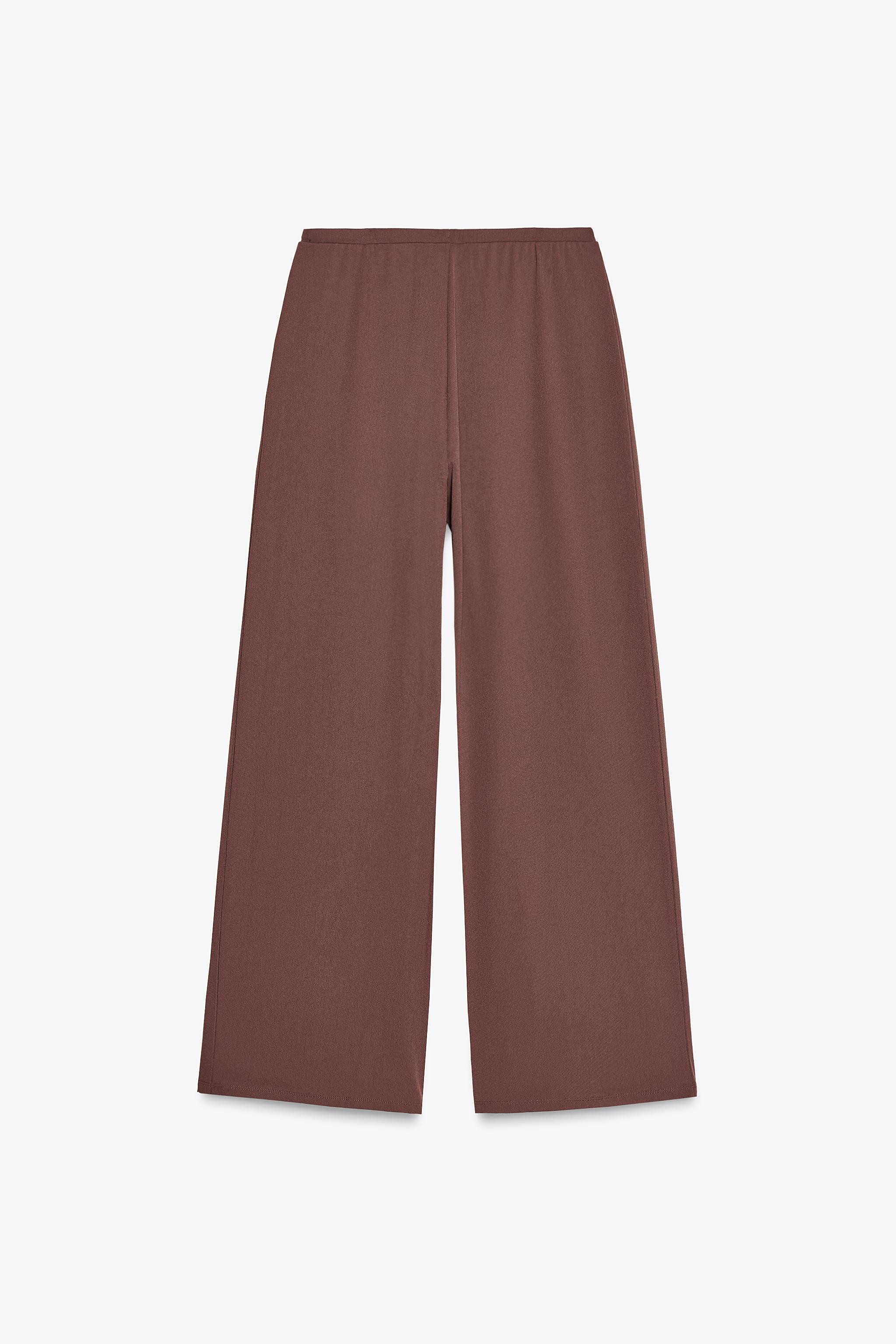 TEXTURED STRAIGHT LEG TROUSERS | Zara UK