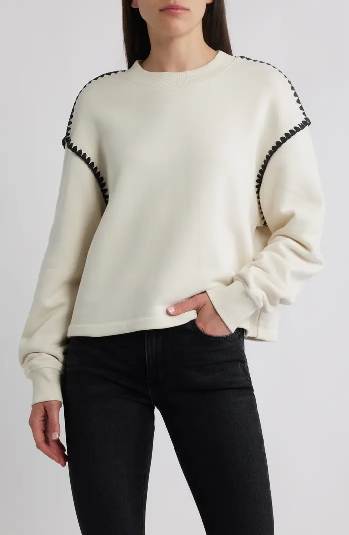 rag & bone Blanket Stitch Terry Sweatshirt | Nordstromrack | Nordstrom Rack
