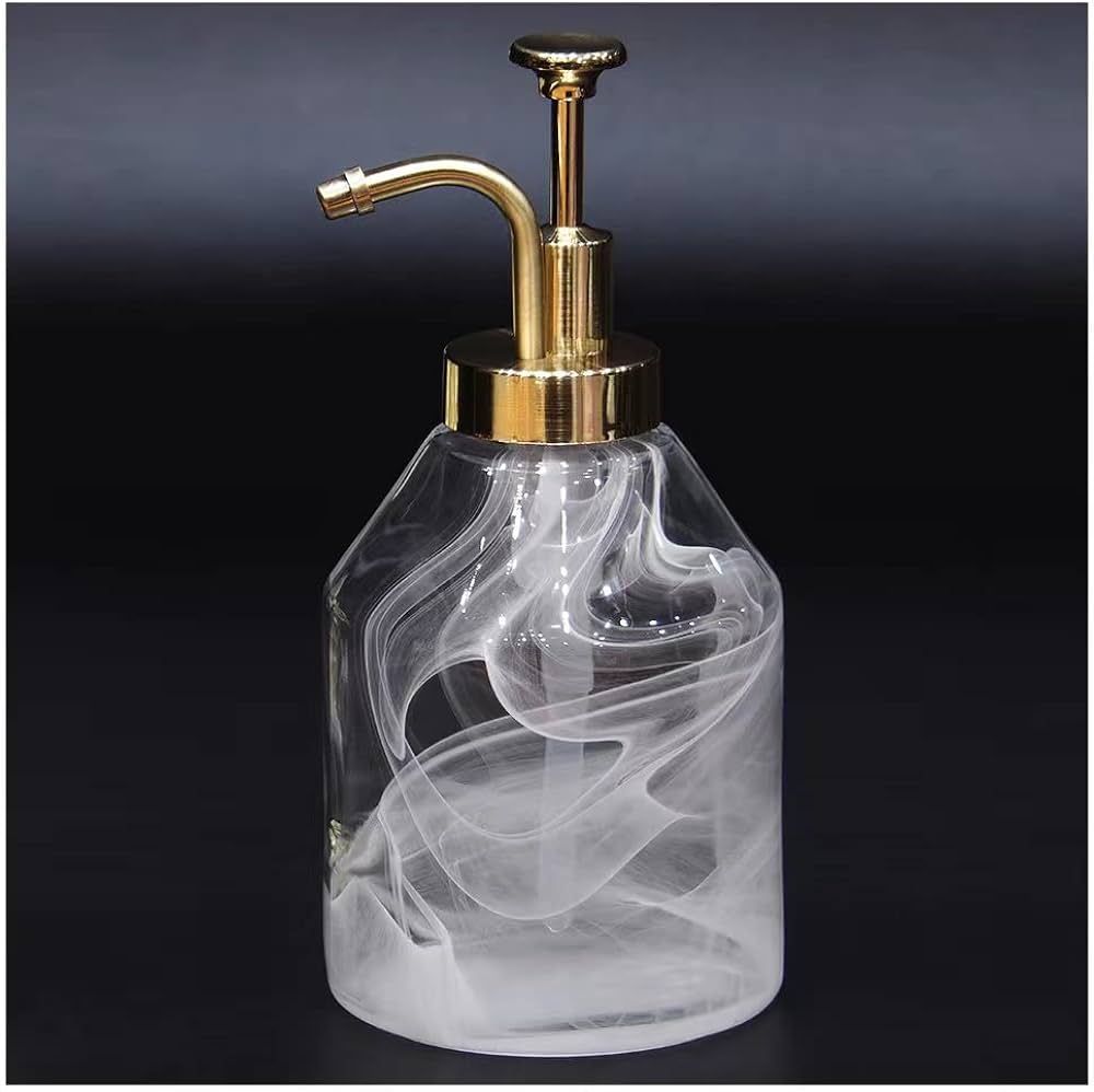 Suanti Thick Glass Soap Dispenser for Bathroom Counter, Unique 3D Smog Soap Bottle Hand-Blown wit... | Amazon (UK)