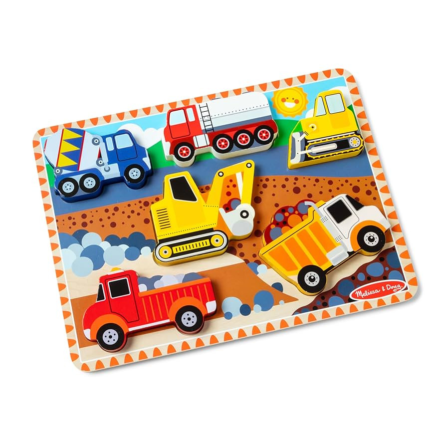 Melissa & Doug Construction Vehicles Wooden Chunky Puzzle (6 pcs) - FSC Certified | Amazon (US)