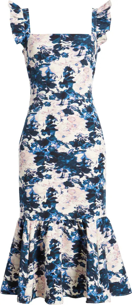 Ruffle Sleeve Midi Dress | Nordstrom