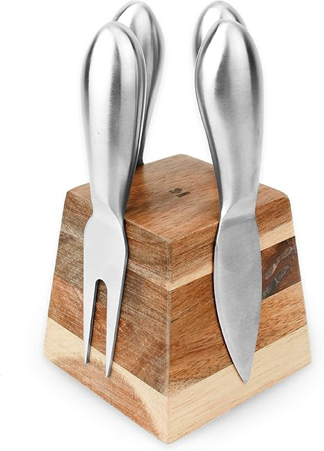 Slice of Goodness Cheese Knife Set for Charcuterie - 4 Small Stainless Steel Cheese Knives and Fo... | Amazon (US)