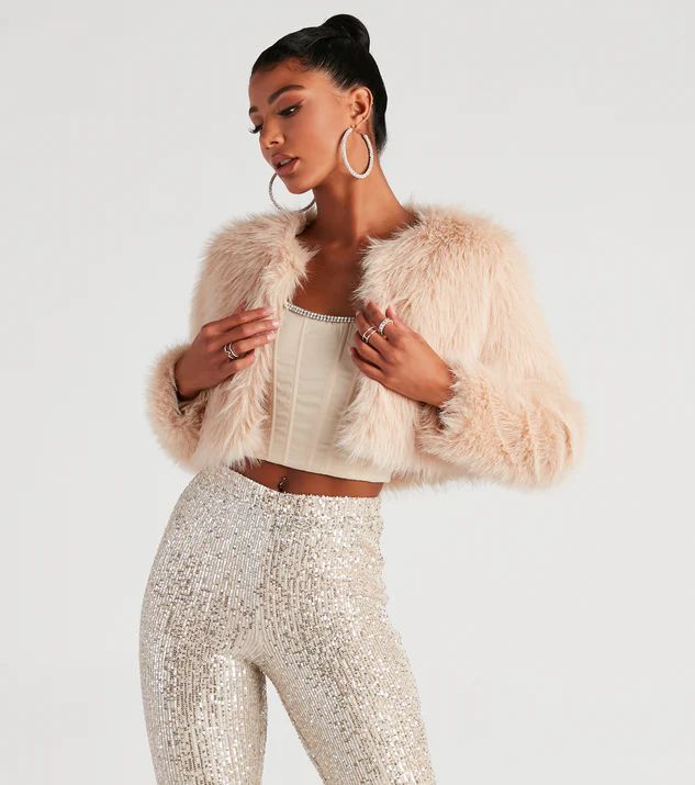 Style Diva Faux Fur Crop Jacket | Windsor Stores