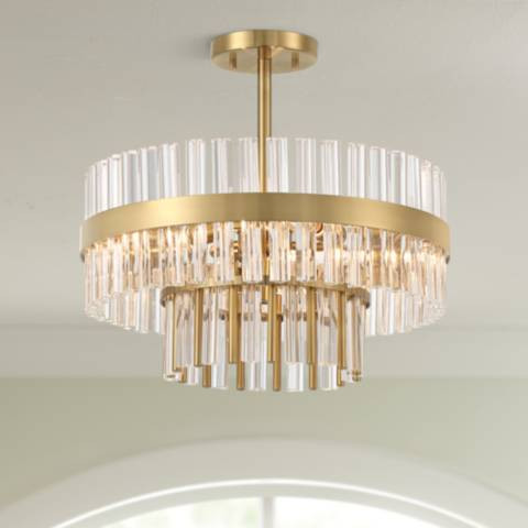 Possini Euro Jenna 16" Wide Soft Gold 3-Light Ceiling Light - #879Y8 | Lamps Plus | Lamps Plus