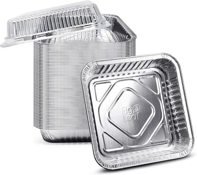 Fig & Leaf (35 Pack) 8” x 8” Square Baking Cake Pans with Plastic Dome Lids | Heavy Duty l Di... | Amazon (US)