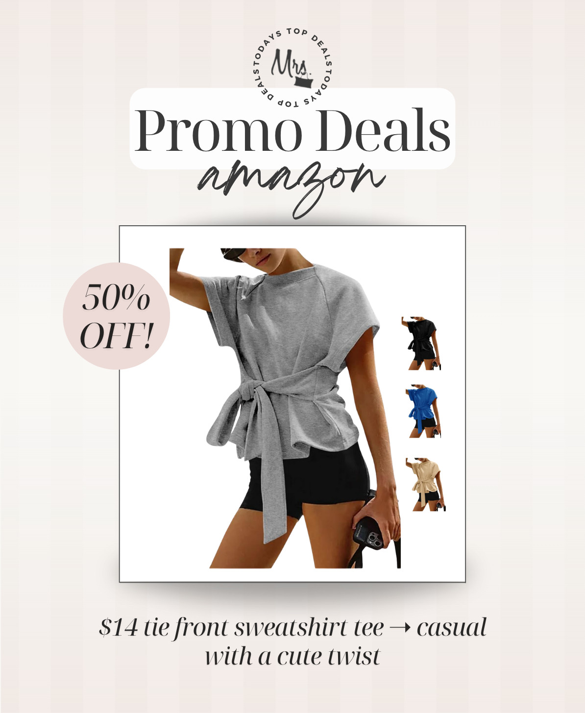 $14 tie front sweatshirt tee ➝ casual with a cute twist 

 #LTKootd #LTKfitnessgoals #LTKSaleAlert