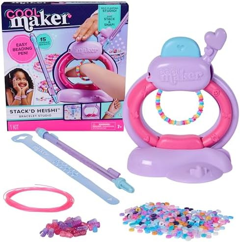 Cool Maker, Stack’d Heishi Studio Bracelet Making Kit with Easy Beading Pen & Over 1200 Beads f... | Amazon (US)