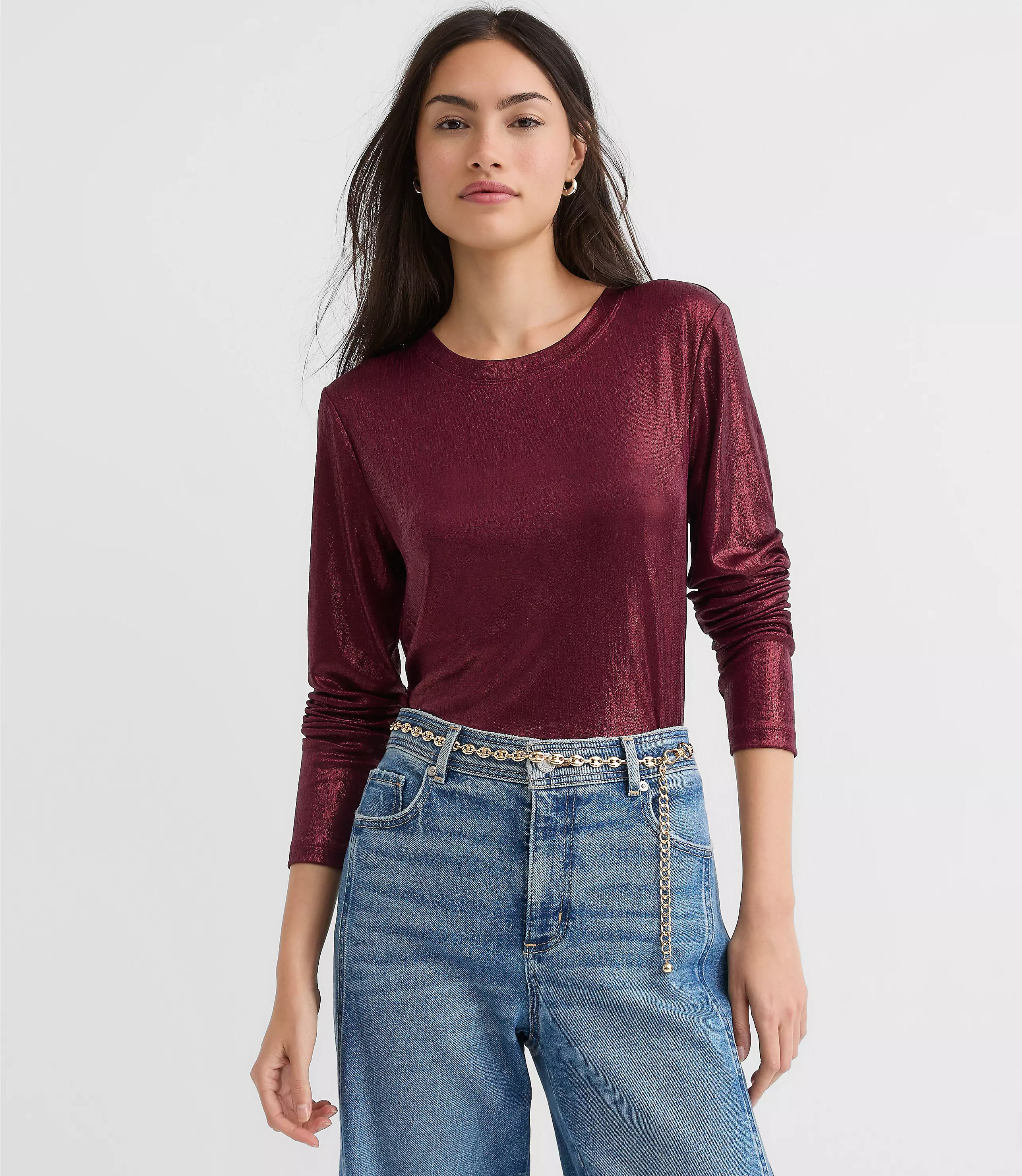 Foil Long Sleeve Everyday Tee | LOFT