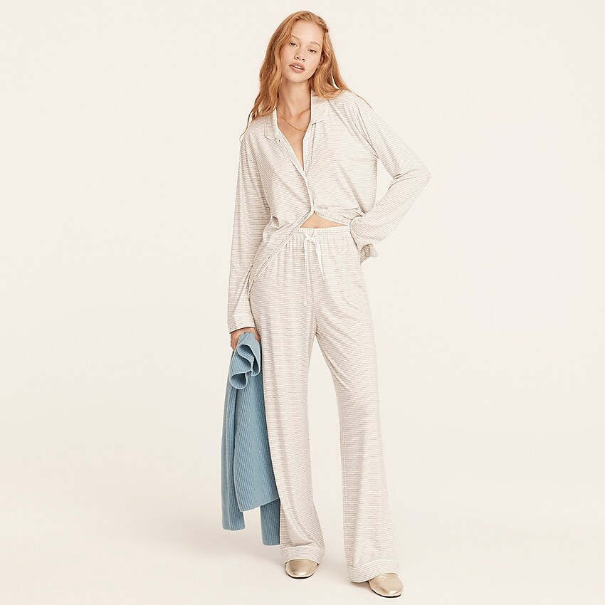 J.Crew: Eco Dreamiest Long-sleeve Pajama Set In Stripe For Women | J. Crew US