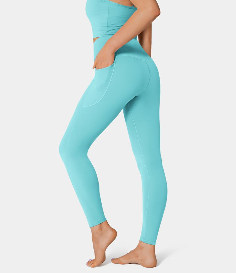 Women’s Softlyzero™ Crossover Pocket Plain Leggings-UPF50+ - Halara | HALARA