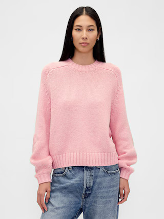 Cotton-Blend Relaxed Crewneck Sweater | Gap (US)