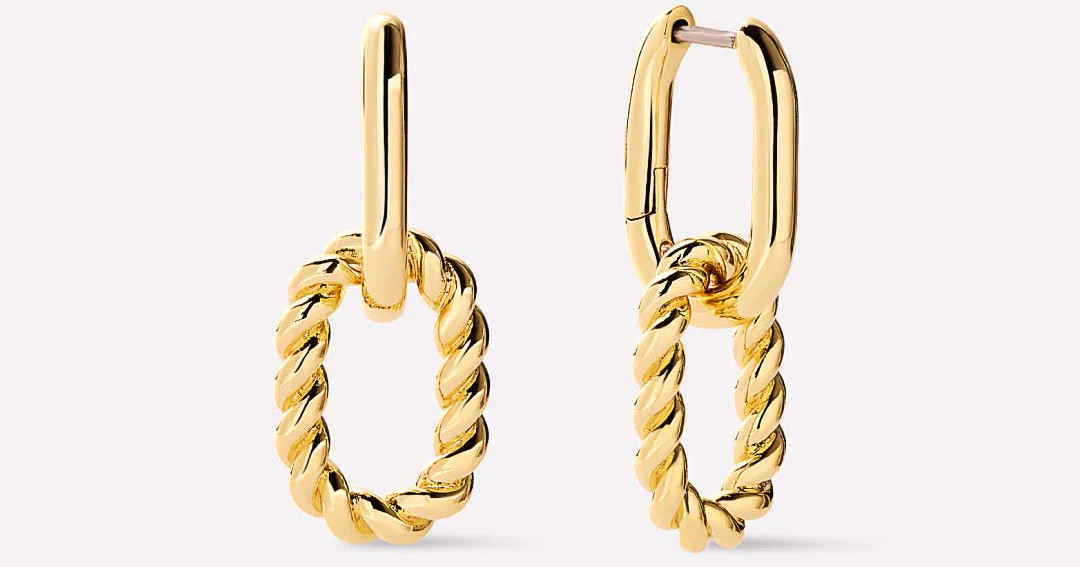 Gold Drop Earrings - Ash Double Mini | Ana Luisa