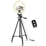 Sensyne 10'' Ring Light with 50'' Extendable Tripod Stand, LED Circle Lights with Phone Holder fo... | Amazon (US)