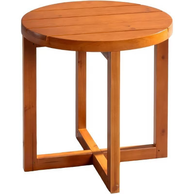VINGLI Solid Wood Outdoor Side Table, Weather-Resistant Round Patio End Accent Table for Balcony, Garden, Teak | Target