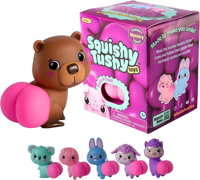 Squishy Tushy | 3\u201d Collectible Mystery Blind Box Figure | Series 1 | Squishy Butt Vinyl Toy,... | Amazon (US)