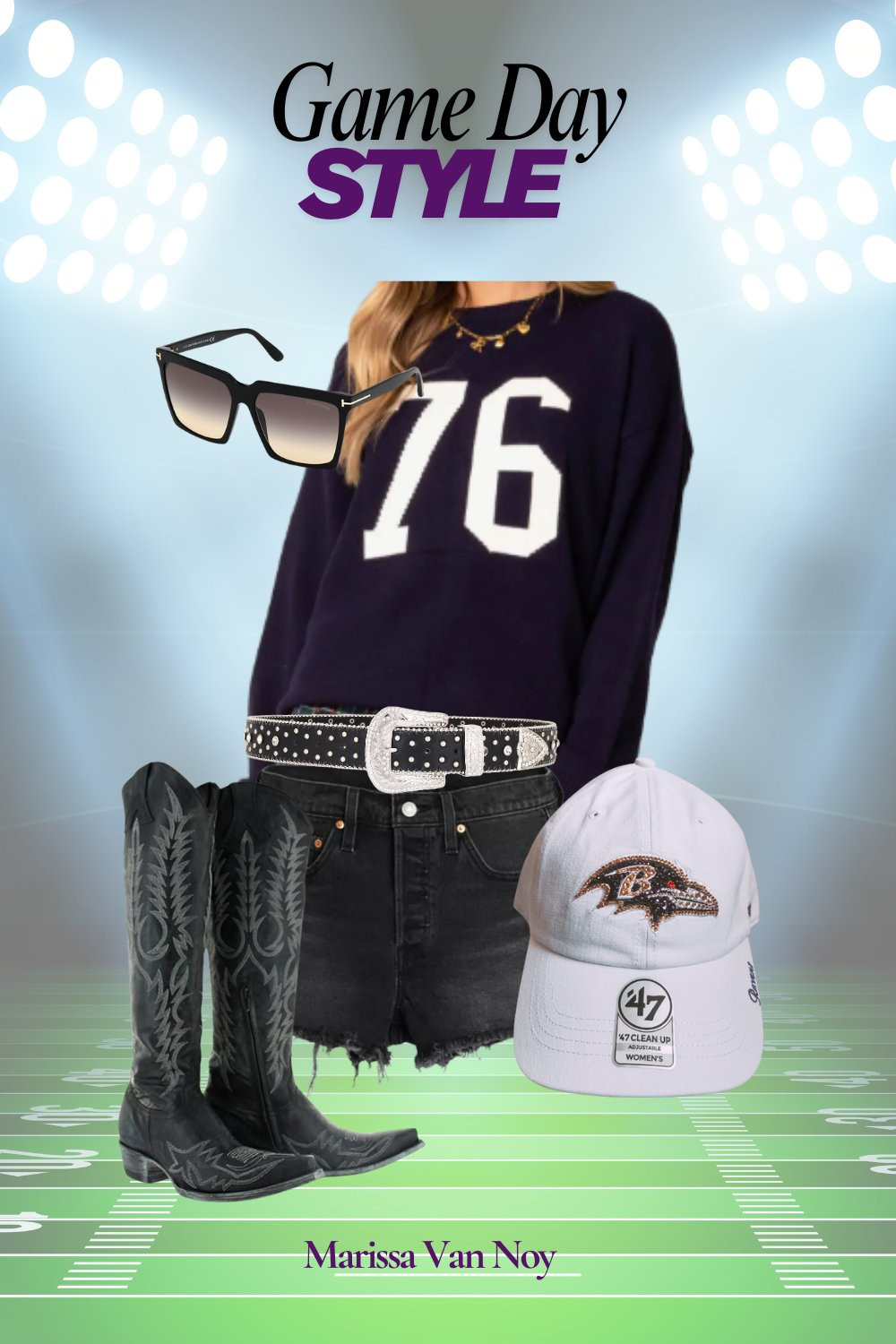  This all black game day look was inspired by an outfit I wore last season. I had a custom sweater with Kyle’s #53 made by Wooden Ships, linked similar. My Tom Ford sunglasses are currently on sale! The boots are Old Gringo, I love a tall boot  

 

#LTKShoeCrush #LTKStyleTip #LTKSaleAlert