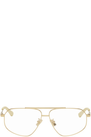 Bottega Veneta - Gold Aviator Glasses | SSENSE