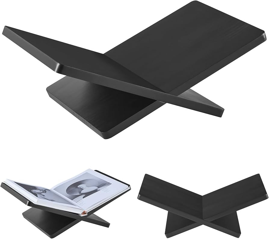 Solid Wooden Book Stand for Desktop Display & Reading –15.7" x 9.4" x 5.7” Extra Large Wood O... | Amazon (US)