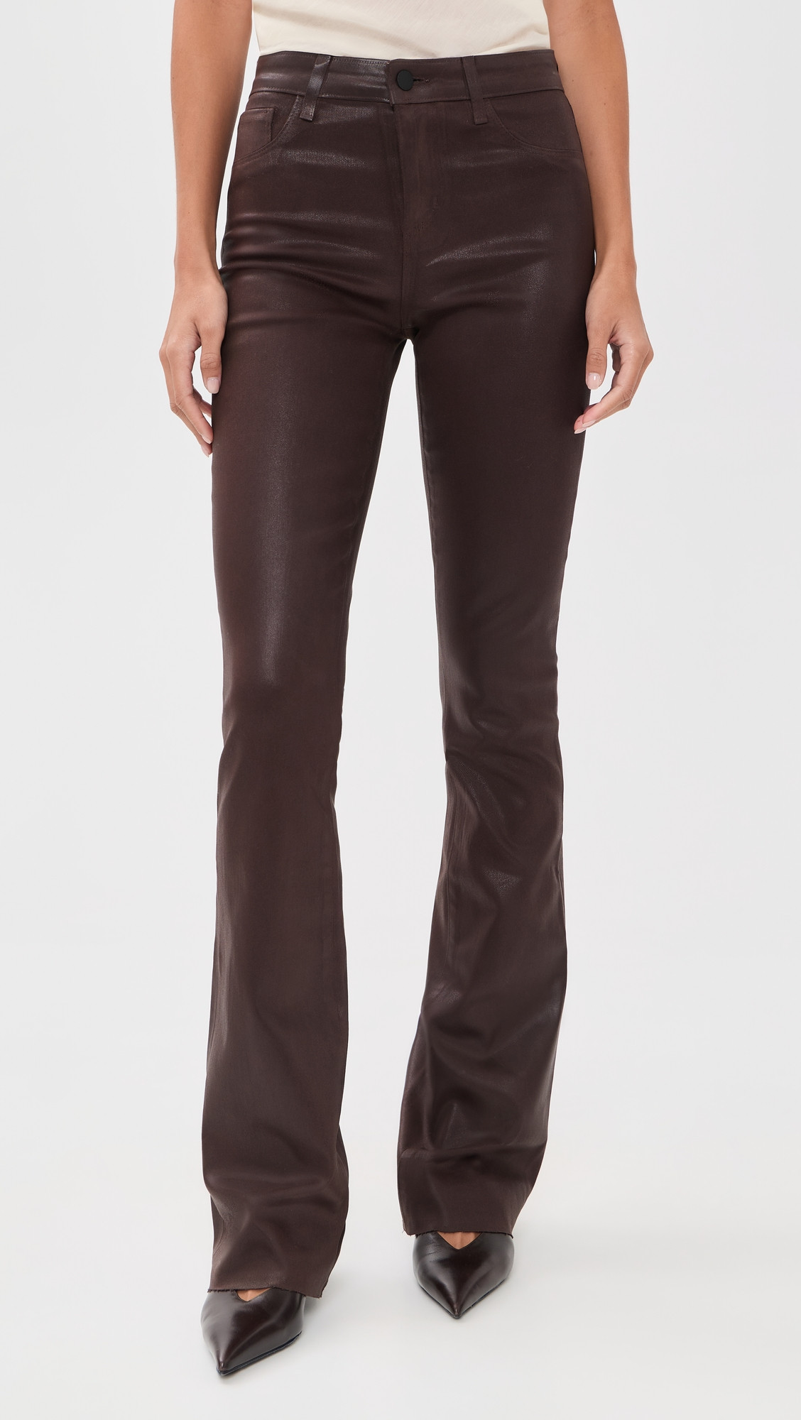 L'AGENCE Ruth Straight Coated Jeans Dark Java Coated 28 | Shopbop