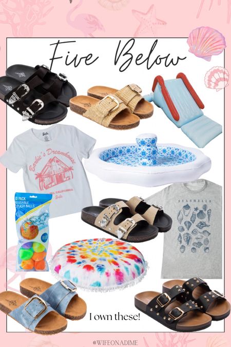 Most of these items are only $5!!!! Five Below finds. Dollar store Summer finds. Kids summer entertainment. Inflatable pool. Water slide. Pool slide. Footbed sandals. Barbie tshirt. Water balloons. Floats. Pool float. 

#LTKSeasonal #LTKKids #LTKSwim
